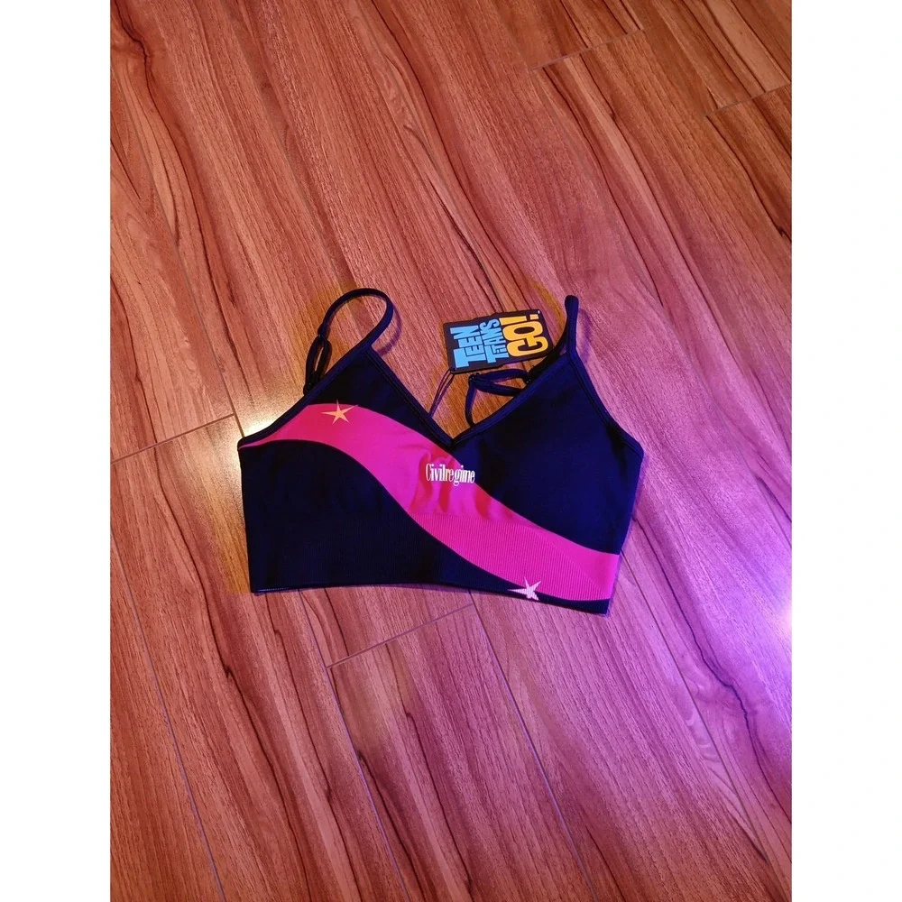 Civil Regime x Teen Titans Go‎ Starfire Kelly Seamless Bra Black Size M NWT RARE